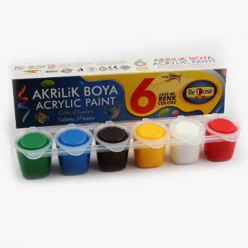 Picture of Acrylic colors 6 color x 25ml Red Rose Model 6223