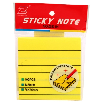 Picture of Lined Sticky Notes, Yellow 76x76mm - Simba GS-04