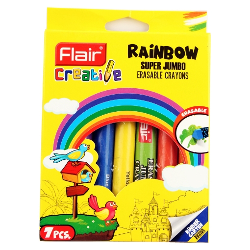 Picture of Erasable Crayons Colors Pack 7 Colors 130 ml - Flair FA8038