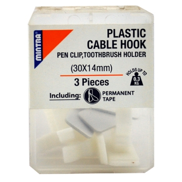 Picture of Plastic Cable Hook Pack 14x30 mm 3 Pieces - Mintra 94048