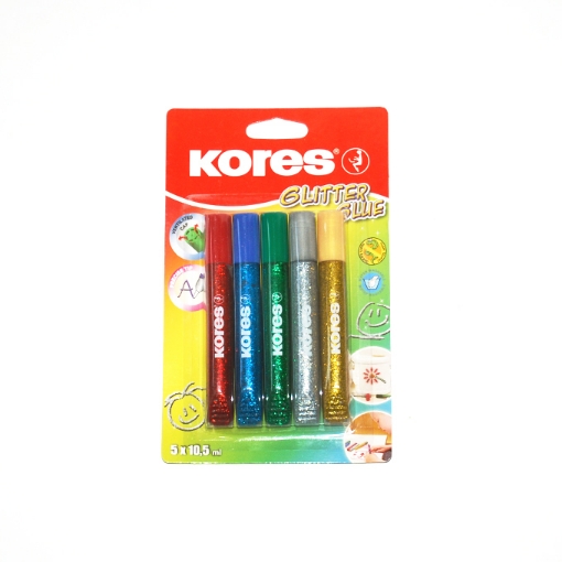 Picture of Glitter Glue Set Metal Detail Pin 5 Colors Kores Model 75000