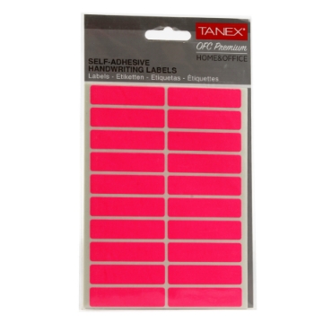 Picture of Pink Office Lables 5 Sheets A5, 20 Rectangular 50 x 13 mm - Tanex OFC-109