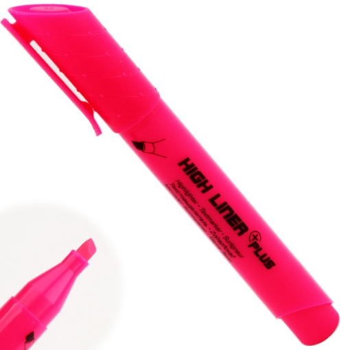 Picture of Highlighter PLUS chisel tip pink Kores Model 36002