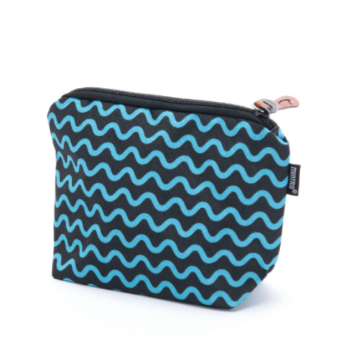 Picture of Multipurpose Pencil Case 1 Zipper 6 x 15 x 21.5 cm Black Printed Blue Waves – Mintra 09479