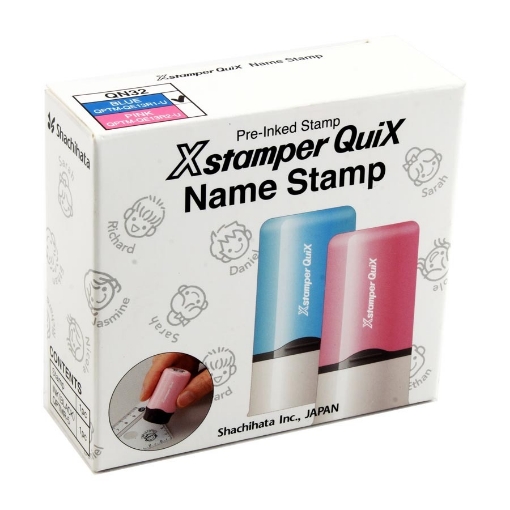 Picture of Round Name Stamp 13 mm Blue - X-Stamper QN32Shchihata