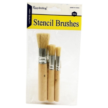 Picture of Brush set hammer wooden hand 3 pieces sizes (2 - 4 - 8) keep smiling