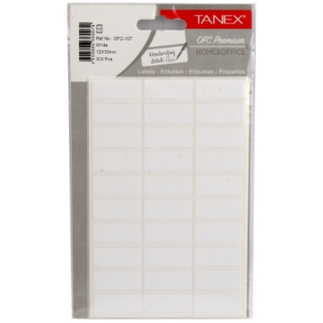 Picture of White Rectangular Office Labels 10 Sheets A5 30 Labels/Sheet, 17 x 12 mm - Tanex OFC-107