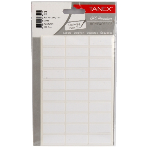 Picture of White Rectangular Office Labels 10 Sheets A5 30 Labels/Sheet, 17 x 12 mm - Tanex OFC-107