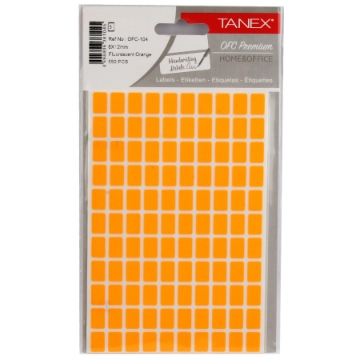 Picture of Handwriting Label orange 5 sheets (12 x 8 mm) A5/110 Tanex Model OFC104