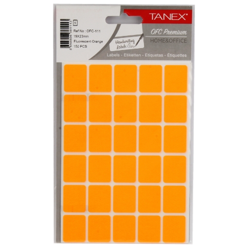 Picture of Handwriting Label Orange 5 sheets (23 x 19 mm) A5/14 Tanex Model OFC111