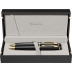 Picture of SCRIKSS MATT FOUNTAIN PEN + BALL PEN + 3 CARTRIDGES SET 35 BLACK X GOLD IN PREMIUM BOX MODEL 85988