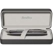 Picture of SCRIKSS MATT FOUNTAIN PEN + BALL PEN + 3 CARTRIDGES SET 88 BLACK CHROME IN PREMIUM BOX MODEL 85568  