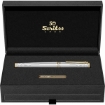 Picture of Silver & Gold Luxury Fountain Pen Set + Catalogue + 6 Ink Cartridges in a Wooden Box - SCRIKSS HERITAGE - 80778