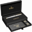 Picture of Silver & Gold Luxury Fountain Pen Set + Catalogue + 6 Ink Cartridges in a Wooden Box - SCRIKSS HERITAGE - 80778