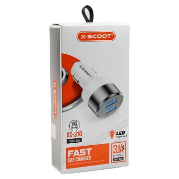 Picture of 2 USB Port Car Charger + iPhone Connector - XC310 X Scoot