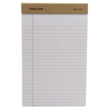 Picture of Notepad Pin White Paper 50 Sheets 56 gm Ruled Narrow 12x20 cm - Mintra Baggase