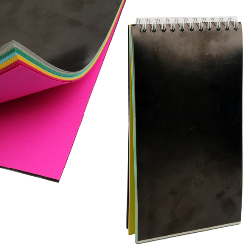 Picture of wirebound Plain colored paper Notebook, 25 sheets, 10x17.5