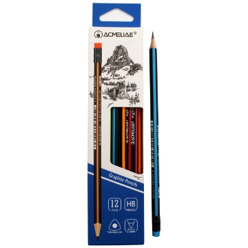 Picture of HB Pencil with Eraser, Black in Neon Color - Acmeliae