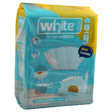 Picture of Tissue pack Mega Pack 550 Tissues 3 Pieces White