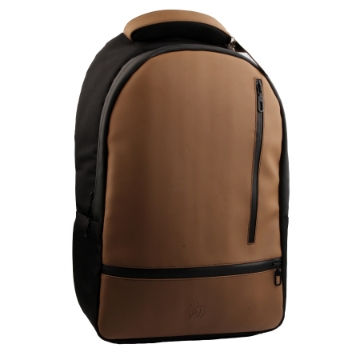 Picture of Dawenha 4 Zippers Brown Leather Laptop Backpack