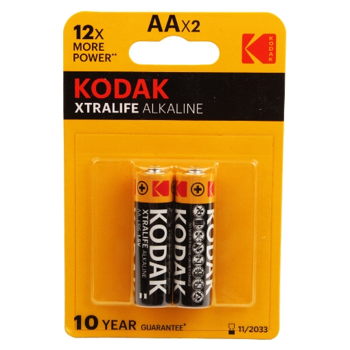 Picture of 2 Extra Life Alkaline Batteries AA - Kodak 