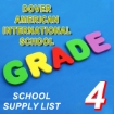 Picture of School Supplies List - Dover American International School - Fourth Grade