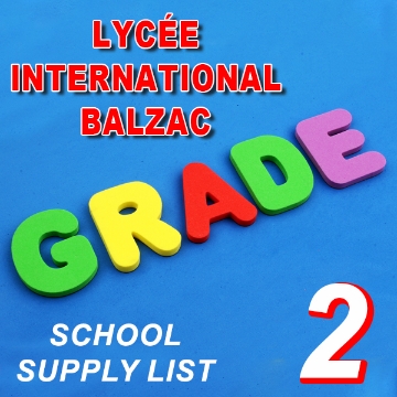 Picture of School Supplies List - Balzac French International School - Second Grade