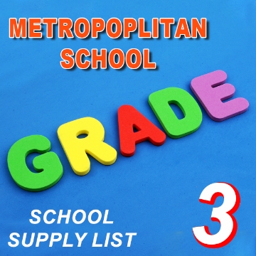 Picture of School Supplies List - Metropolitan School - Third Grade