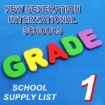 Picture of School Supplies List – New Generation International School Grade - 1