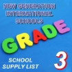 Picture of School Supplies List – New Generation International School Grade - 3