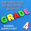 Picture of School Supplies List – New Generation International School Grade - 4