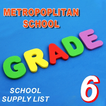 Picture of School Supplies List - Metropolitan School - Sixth Grade Primary