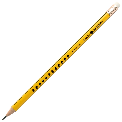 Picture of Wooden Pencil with Eraser HB2 Yellow - Samba L- 43189