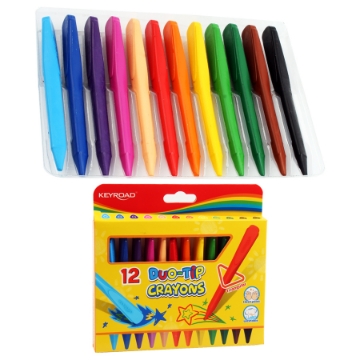 Picture of 12 Colors Plastic Wax Crayons Pack - KEYROAD KR972748