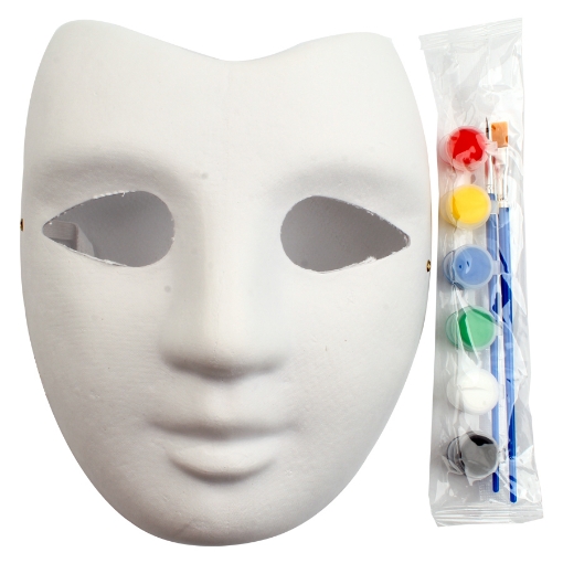 Picture of White Foam Mask + Multiple Colors and Brush - MJ