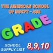 Picture of School Supplies List - The American School of Egypt, Second Preparatory to First Secondary Grade