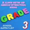 Picture of School Supplies List - Al Alsson British and American International School, Third Grade