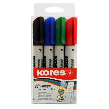 Picture of Marker Pen set – Round tip 4 Colors XF1 Kores Model 21344