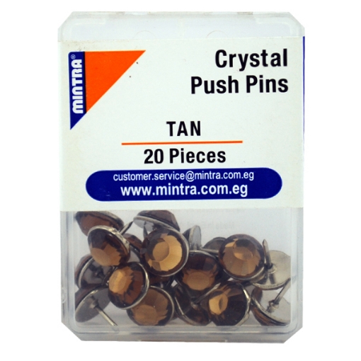 Picture of Crystal Push Pins 20 Pieces Tan Color 29, 24g - Mintra 95676