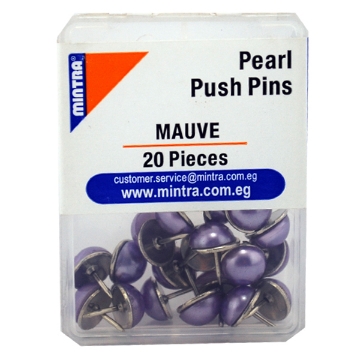 Picture of Set of Pearl Push Pin 20 Pieces Purple Z27 24g - Mintra 95645