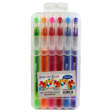 Picture of Set of 6 Glitter Gel Pens Round Shape and Multicolor 0.7mm - Prima