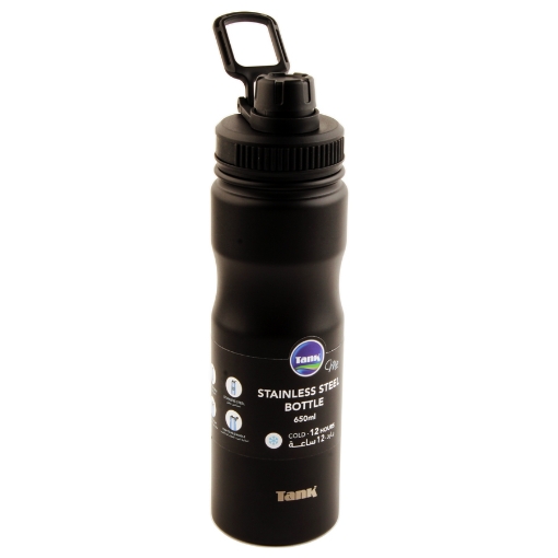 Picture of Water flask stainless steel 650ml black Tank