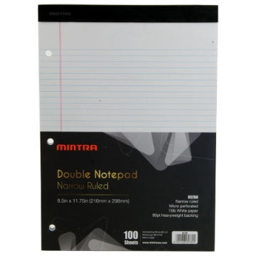 Picture of Notepad Pin 100 lined paper white 21.6 * 29.8 Mintra