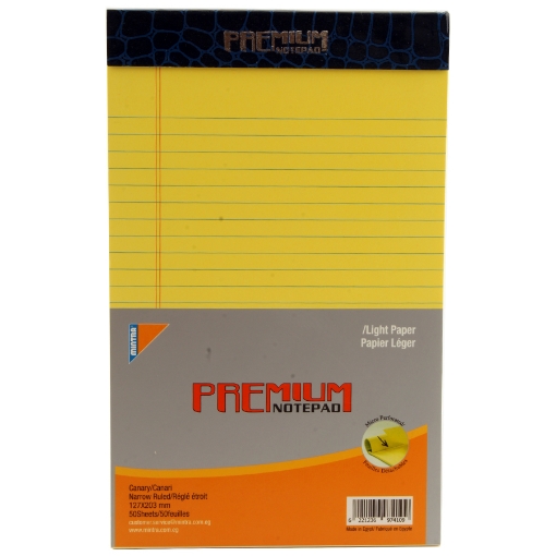 Picture of Notepad Premium Yellow 50 Sheets 12.7 x 20.3 Mintra