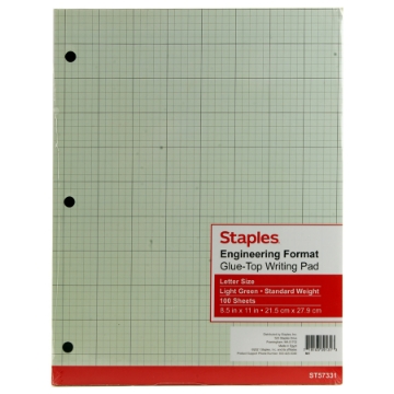 Picture of Notepad with glue Green paper100 sheets 8.5*11 staples