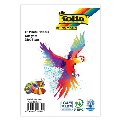 Picture of folia drawing sketch 12 sheets white 150 gsm , 25*35 cm 1/8 -