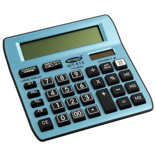 Picture of Blue Office Calculator 12 Digits - Amigo WT - MI 513