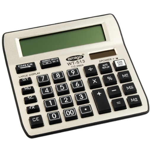 Picture of Office Calculator 12 Digits Gold - Amigo WT - MI 513