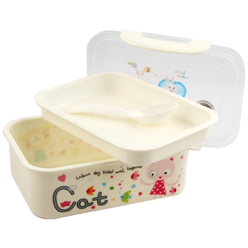 Picture of Lunch box 2 layers + spoon + airtight lid + steam leak cap 5821