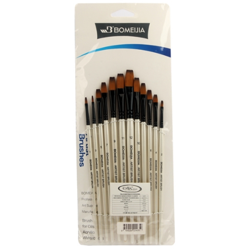 Picture of Brushes set, water, acrylic, and oil, 12 pieces, bomeijia model A7001F